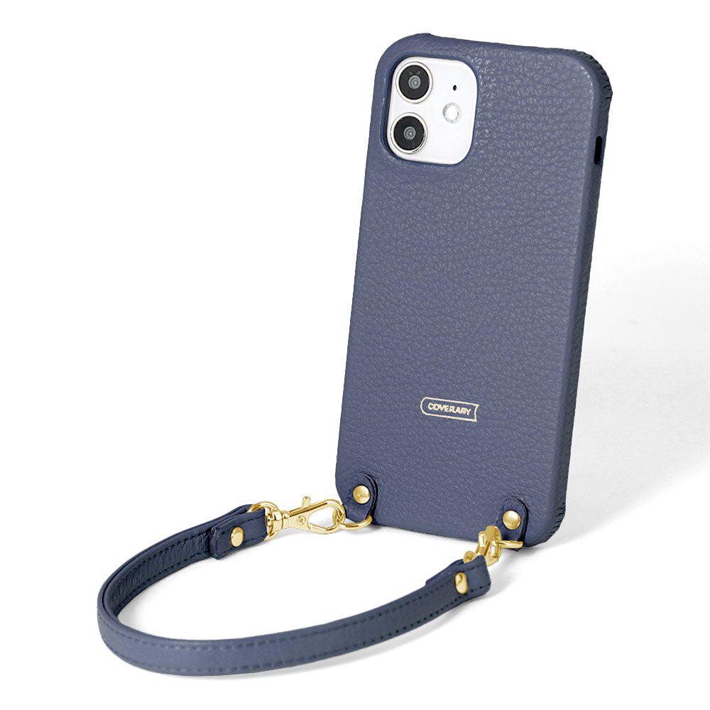 本革 32色 イタリアンシュリンクレザー ショートストラップ付き 背面ケース AQUOSシリーズ