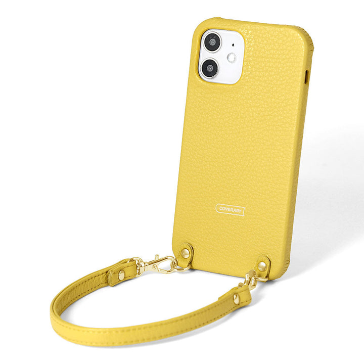 本革 32色 イタリアンシュリンクレザー ショートストラップ付き 背面ケース AQUOSシリーズ