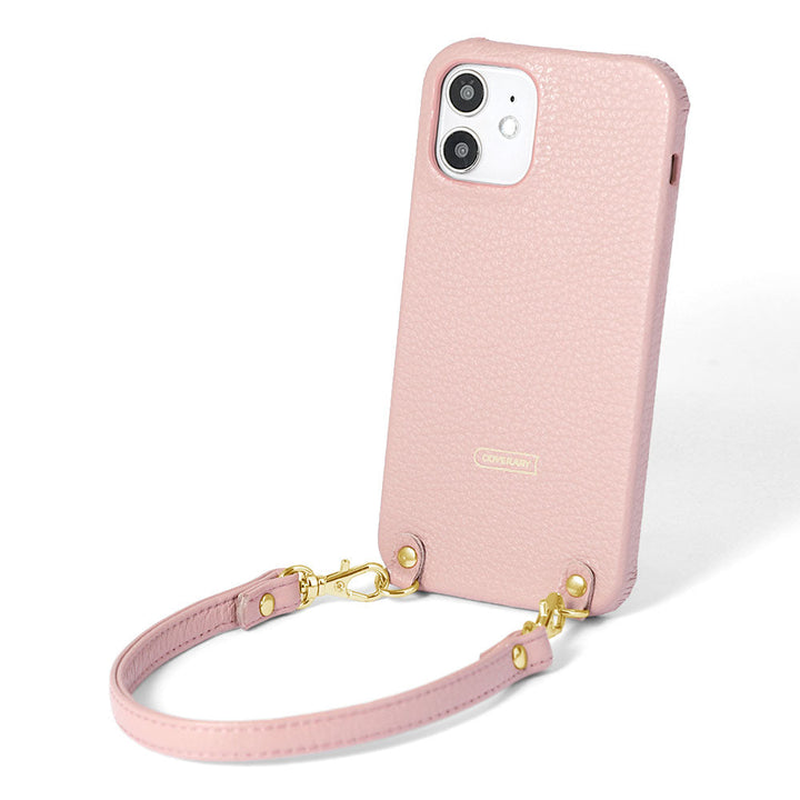 本革 32色 イタリアンシュリンクレザー ショートストラップ付き 背面ケース AQUOSシリーズ