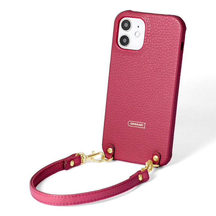 本革 32色 イタリアンシュリンクレザー ショートストラップ付き 背面ケース AQUOSシリーズ