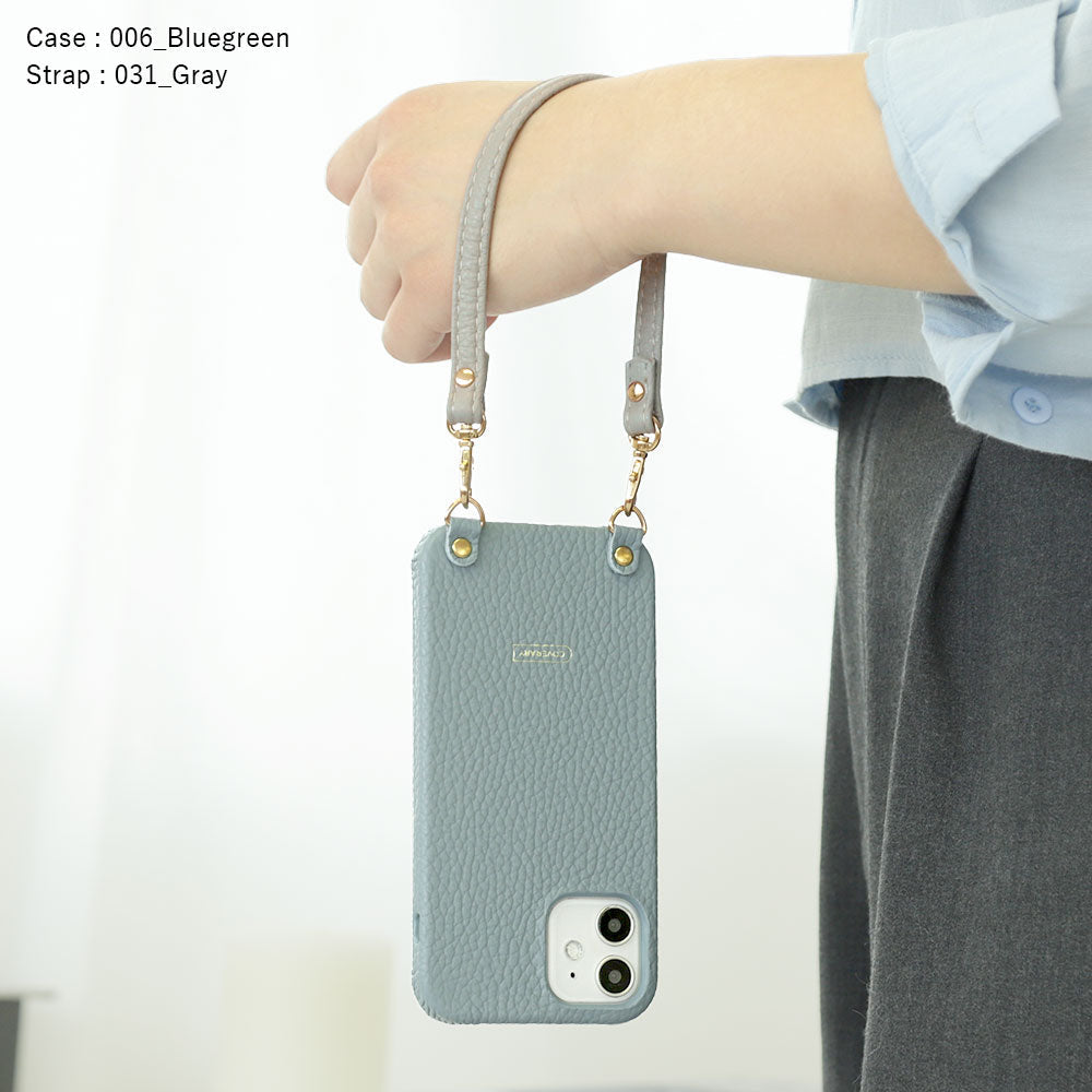 本革 32色 イタリアンシュリンクレザー ショートストラップ付き 背面ケース AQUOSシリーズ