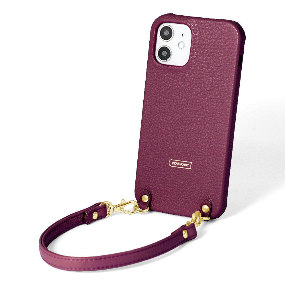 本革 32色 イタリアンシュリンクレザー ショートストラップ付き 背面ケース AQUOSシリーズ