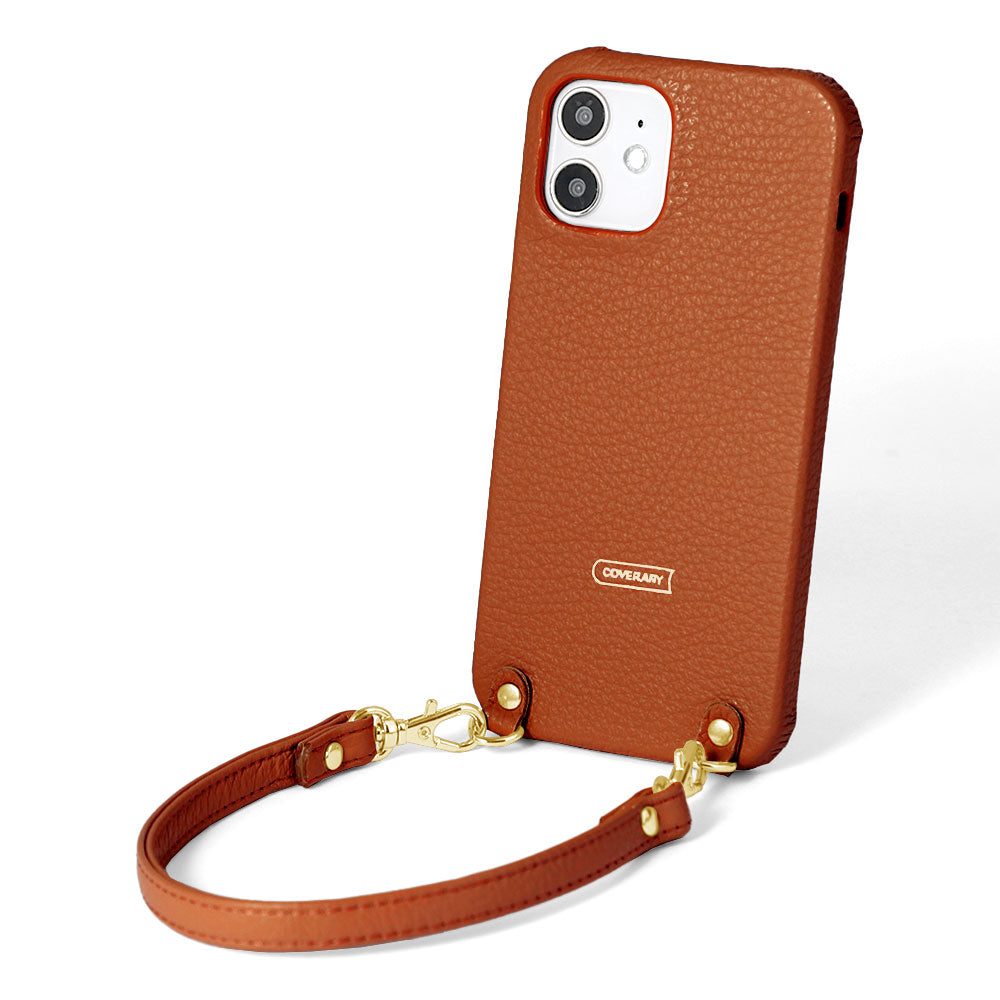 本革 32色 イタリアンシュリンクレザー ショートストラップ付き 背面ケース AQUOSシリーズ