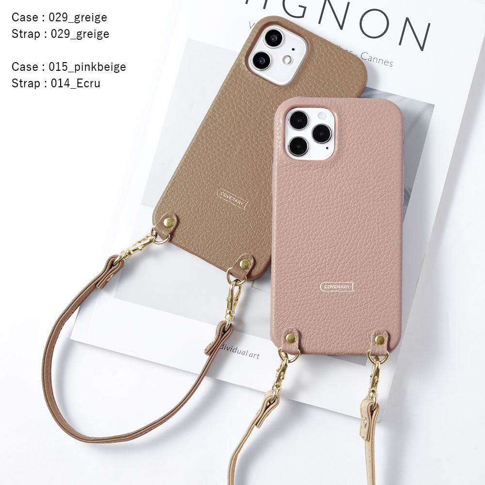 本革 32色 イタリアンシュリンクレザー ショートストラップ付き 背面ケース AQUOSシリーズ