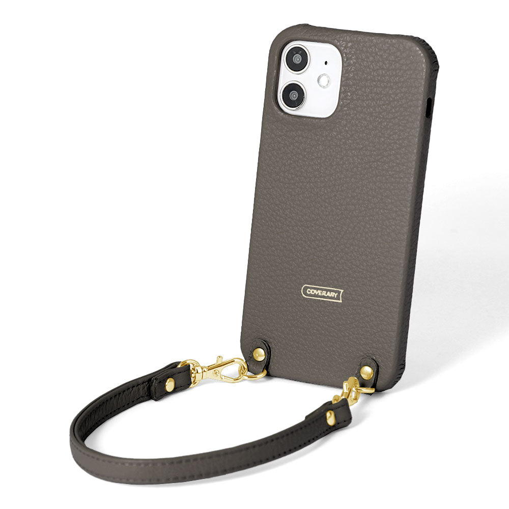 本革 32色 イタリアンシュリンクレザー ショートストラップ付き 背面ケース AQUOSシリーズ