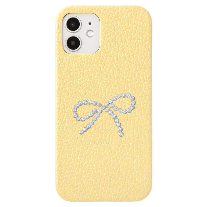 Cuir véritable 32 couleurs cuir italien grainé décoration ruban bâton coque arrière série AQUOS