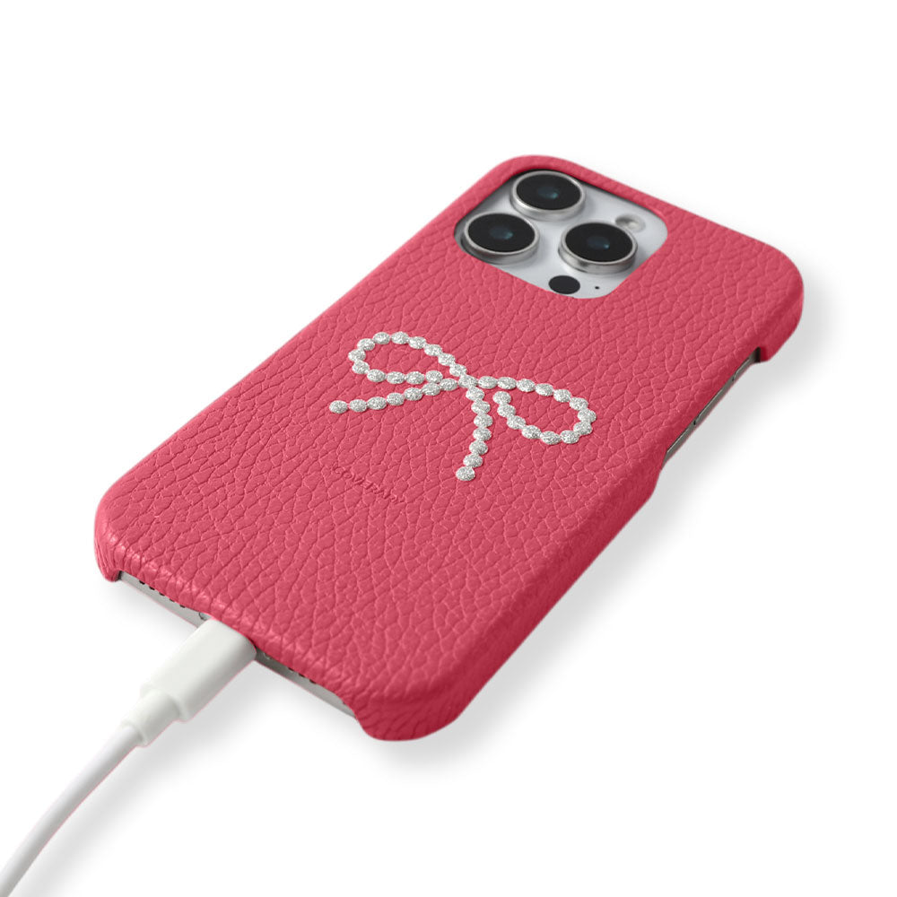 Cuir véritable 32 couleurs cuir italien grainé décoration ruban bâton coque arrière série AQUOS