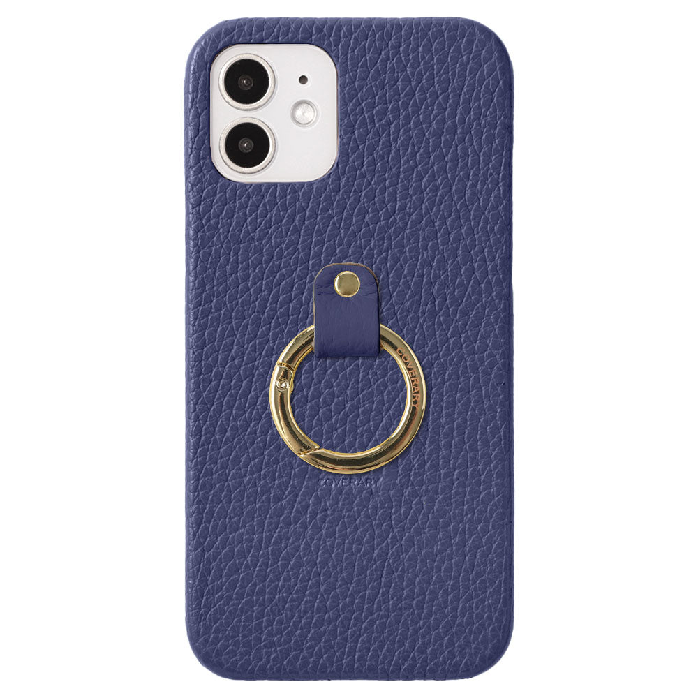 Coque arrière en cuir véritable italien grainé 32 couleurs avec anneau intégré pour téléphone Série Galaxy