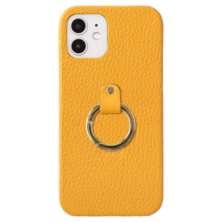 本革 32色 イタリアンシュリンクレザー 一体型スマホリング付き 背面ケース Xperiaシリーズ