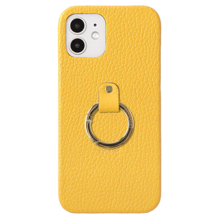 本革 32色 イタリアンシュリンクレザー 一体型スマホリング付き 背面ケース Xperiaシリーズ