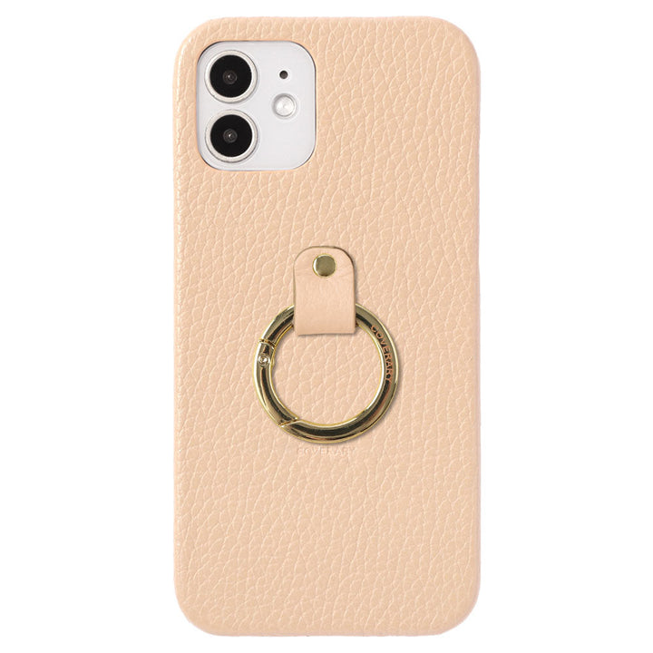 本革 32色 イタリアンシュリンクレザー 一体型スマホリング付き 背面ケース Xperiaシリーズ