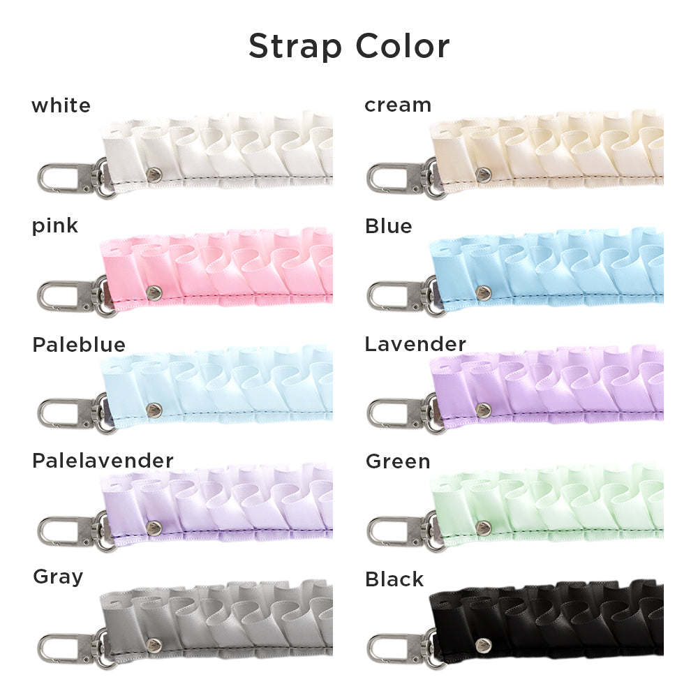 Genuine leather 32 colors Italian shrink leather with satin frill short strap back case AQUOS series