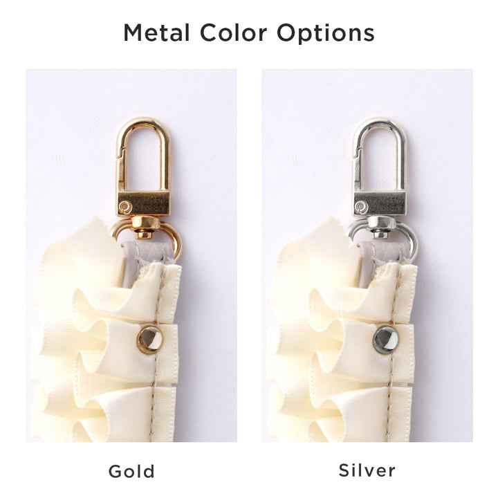 Genuine leather 32 colors Italian shrink leather with satin frill short strap back case AQUOS series