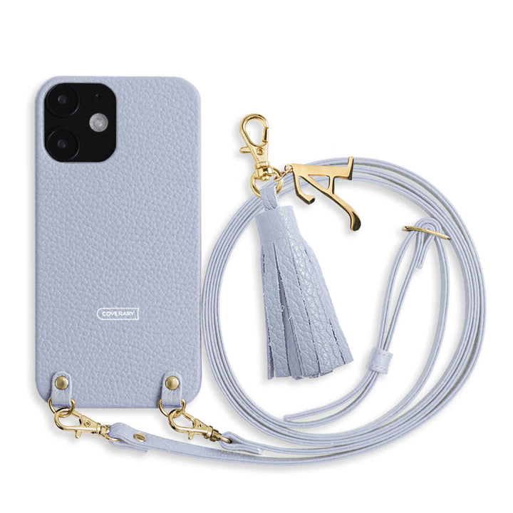 Genuine leather 32 colors Italian shrink leather with shoulder strap Initial tassel charm back case Google Pixel series
