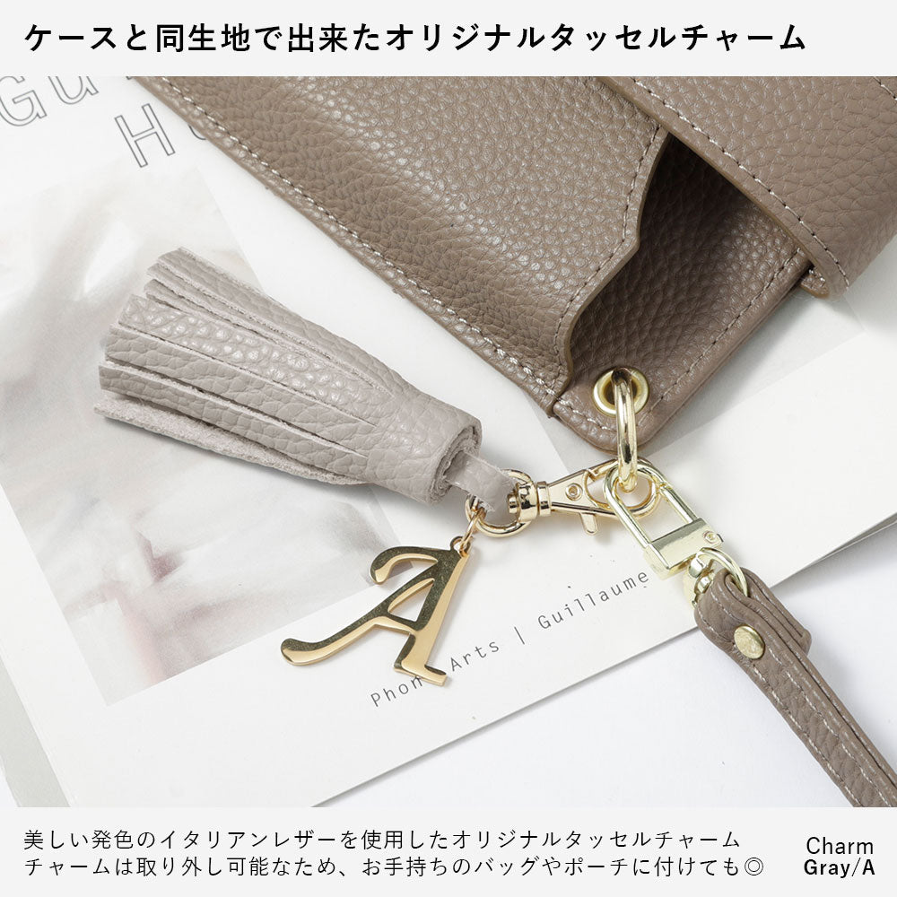 Cuir véritable 32 couleurs cuir italien grainé avec bandoulière initiale breloque pompon coque arrière série Galaxy