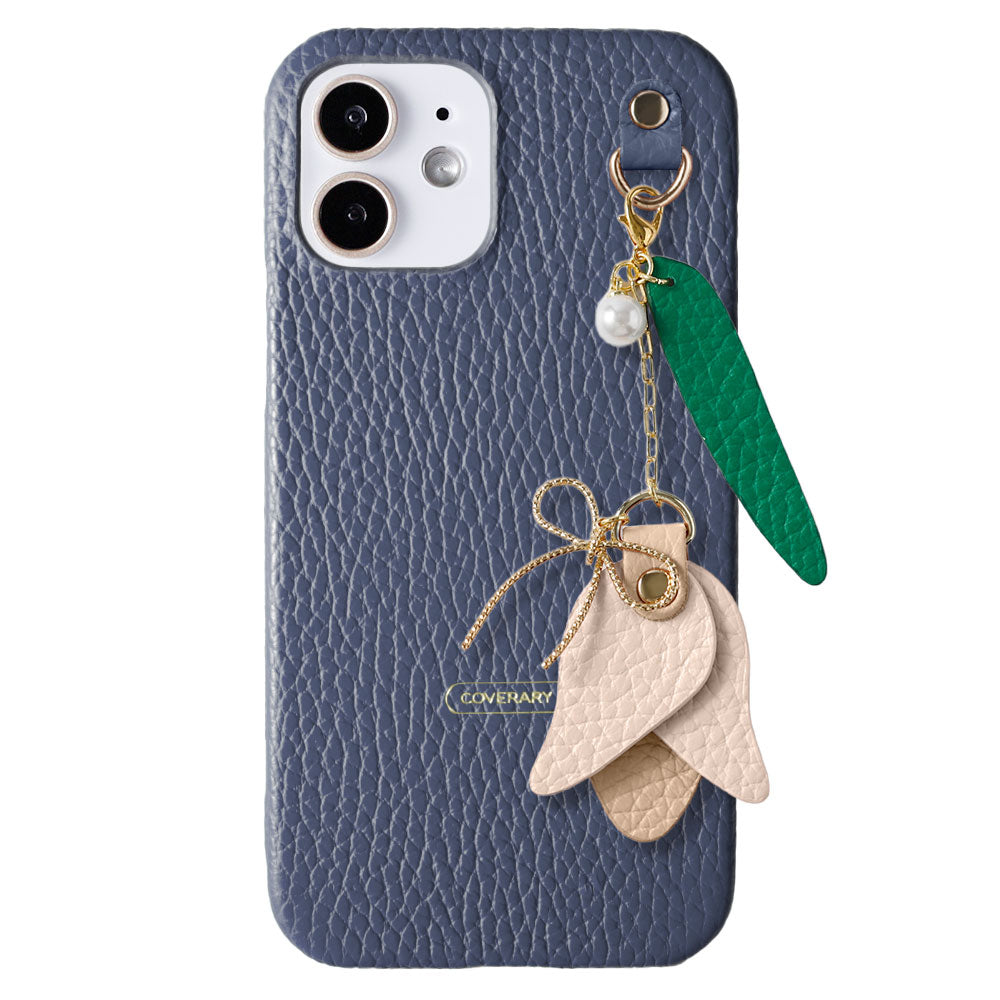 Genuine leather 32 colors Italian shrink leather tulip charm back case Google Pixel series