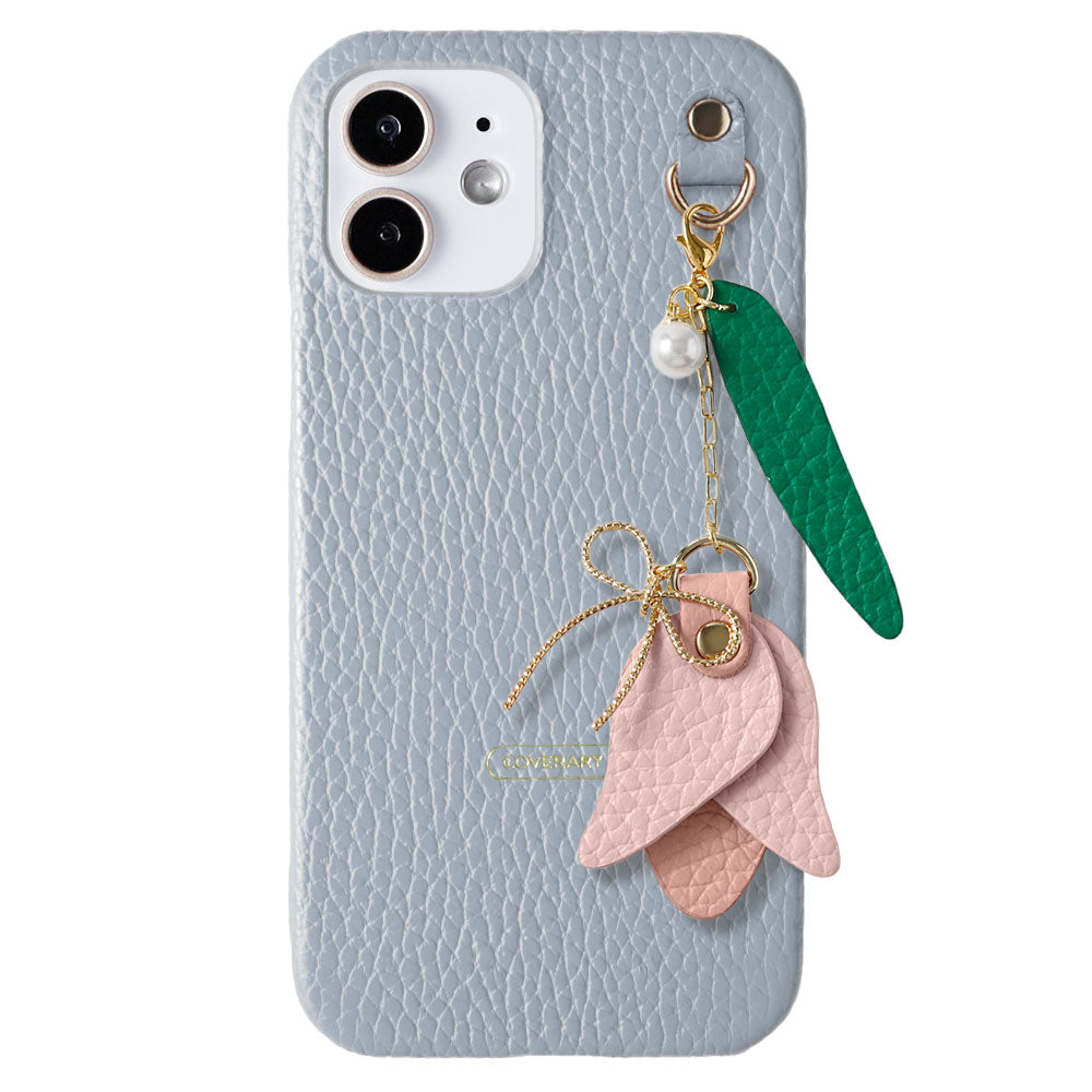 Genuine leather 32 colors Italian shrink leather tulip charm back case AQUOS series