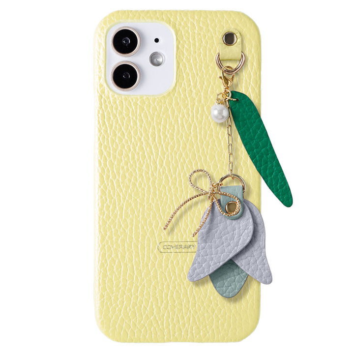 Genuine leather 32 colors Italian shrink leather tulip charm back case Google Pixel series