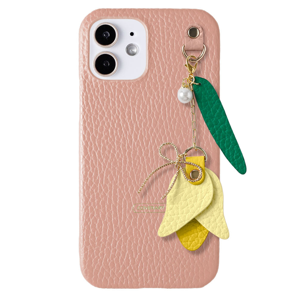 Genuine leather 32 colors Italian shrink leather tulip charm back case Google Pixel series