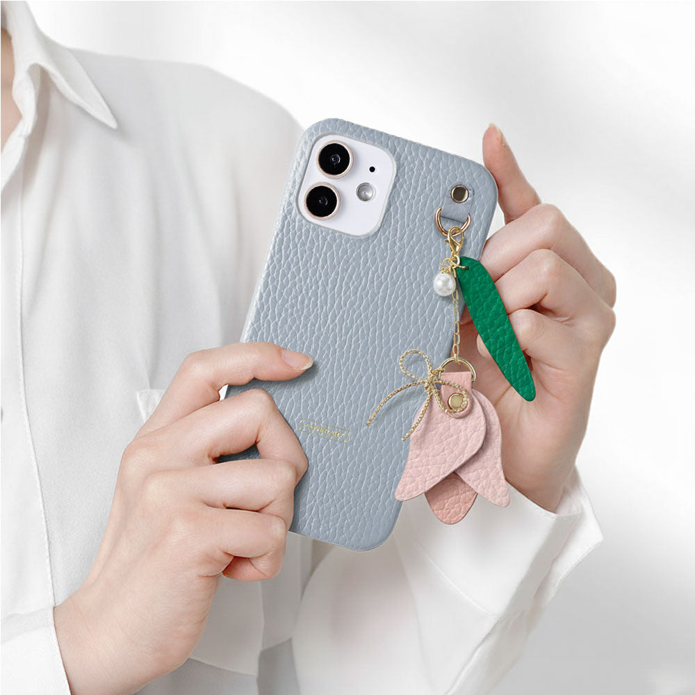 Genuine leather 32 colors Italian shrink leather tulip charm back case Google Pixel series