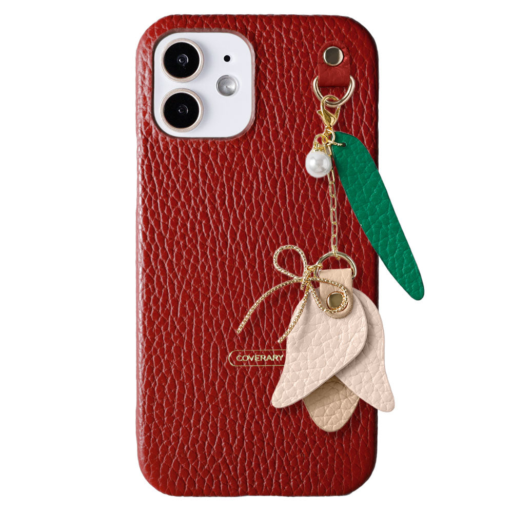Genuine leather 32 colors Italian shrink leather tulip charm back case AQUOS series