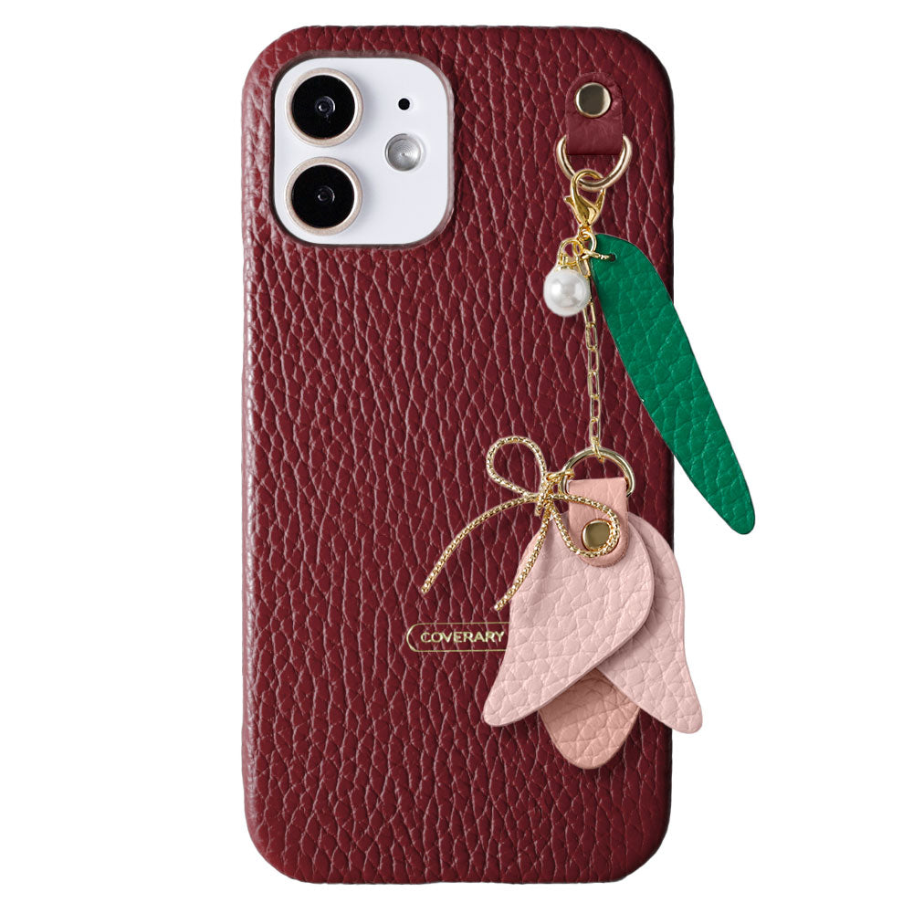 Genuine leather 32 colors Italian shrink leather tulip charm back case Xperia series