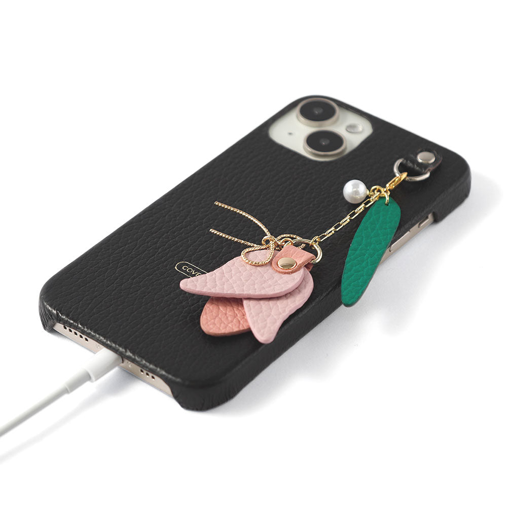 Genuine leather 32 colors Italian shrink leather tulip charm back case AQUOS series