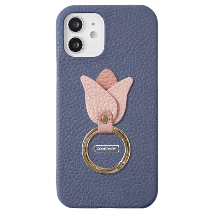 Genuine leather 32 colors Italian shrink leather tulip smartphone ring attached back case Google Pixel series