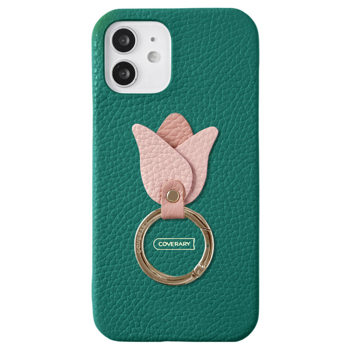 Genuine leather 32 colors Italian shrink leather tulip smartphone ring attached back case Google Pixel series
