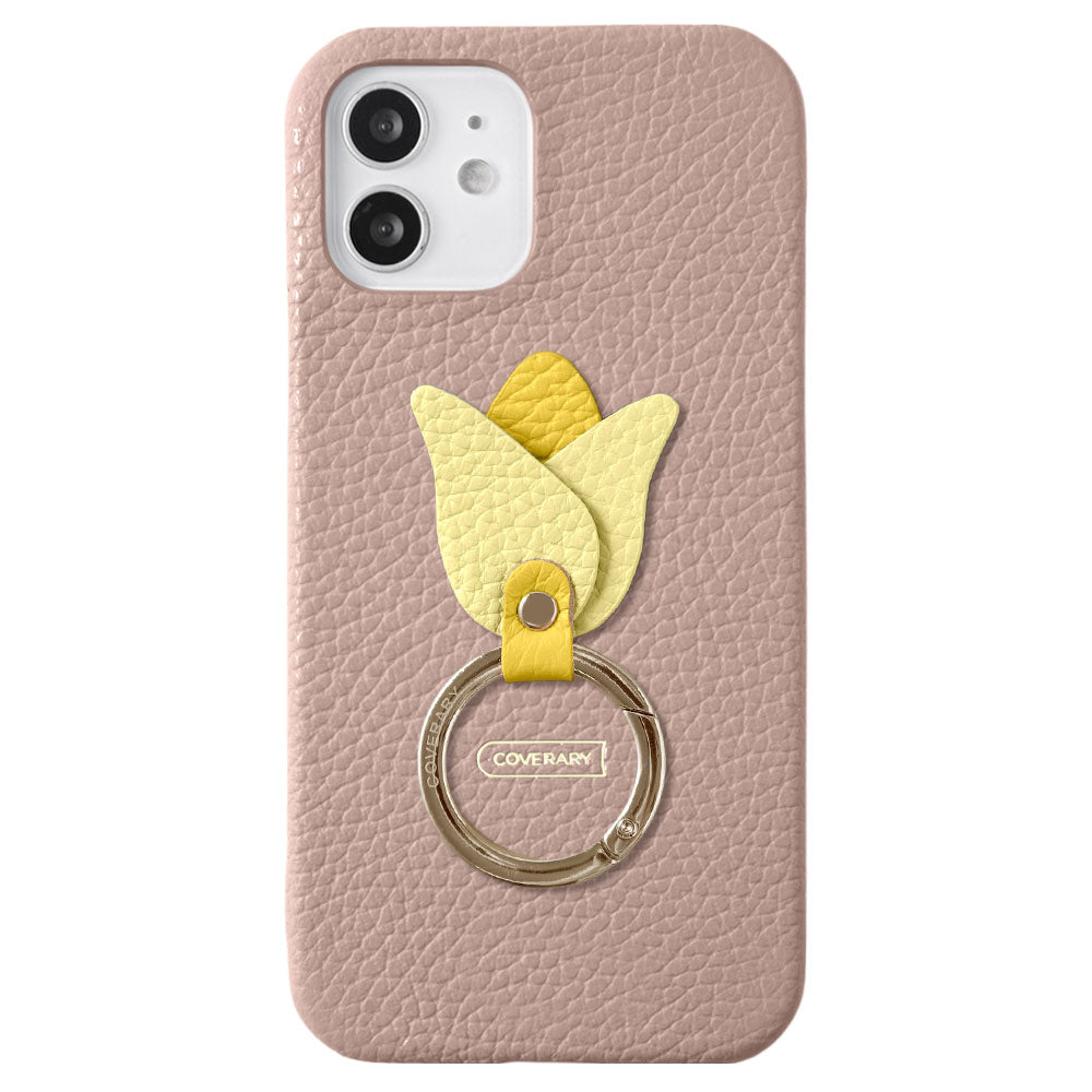 本革 32色 イタリアンシュリンクレザー チューリップスマホリング付き 背面ケース iPhoneシリーズ