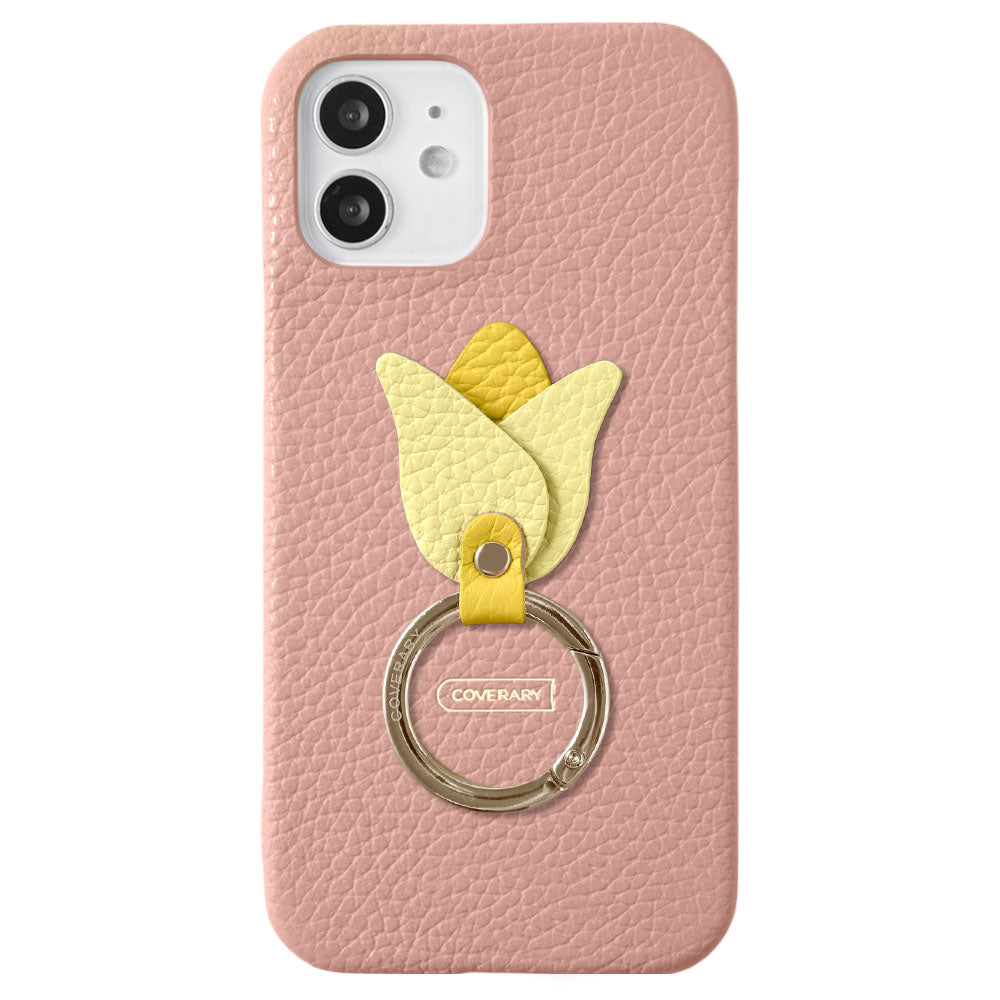 Genuine leather 32 colors Italian shrink leather tulip smartphone ring attached back case Google Pixel series