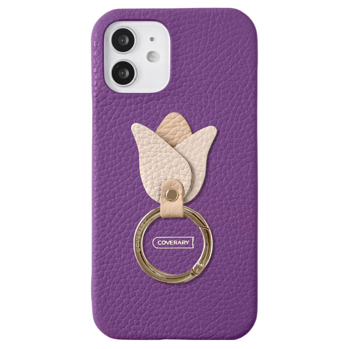 Genuine leather 32 colors Italian shrink leather tulip smartphone ring attached back case Google Pixel series