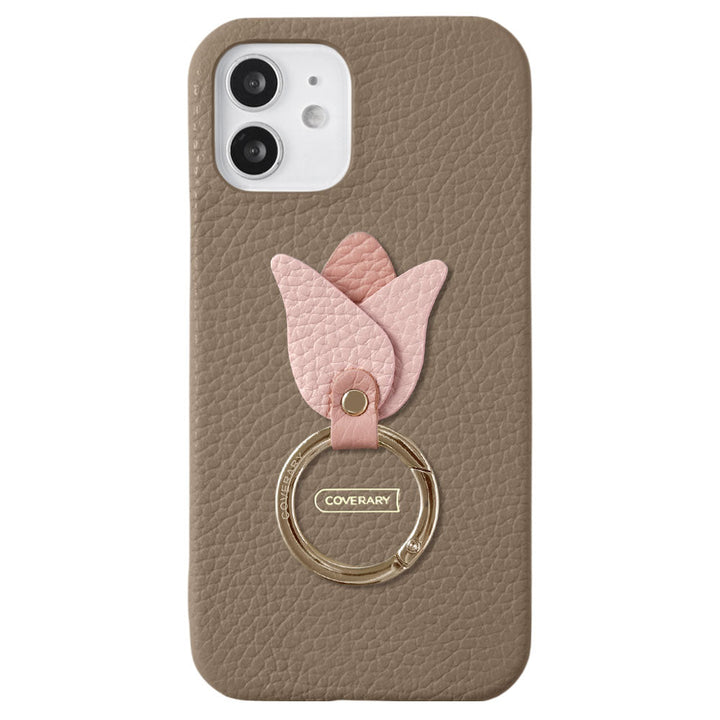 Genuine leather 32 colors Italian shrink leather tulip smartphone ring attached back case Google Pixel series