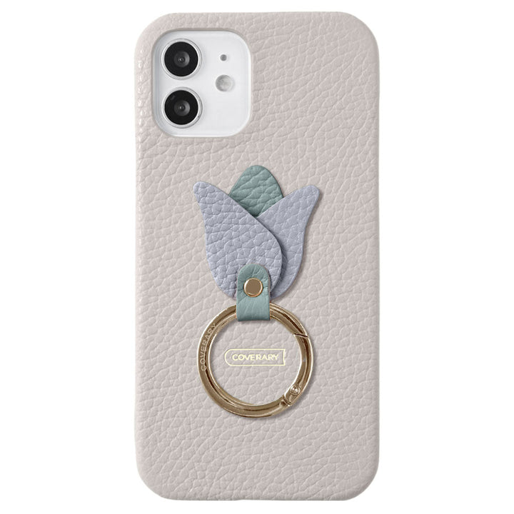 Genuine leather 32 colors Italian shrink leather tulip smartphone ring attached back case Google Pixel series