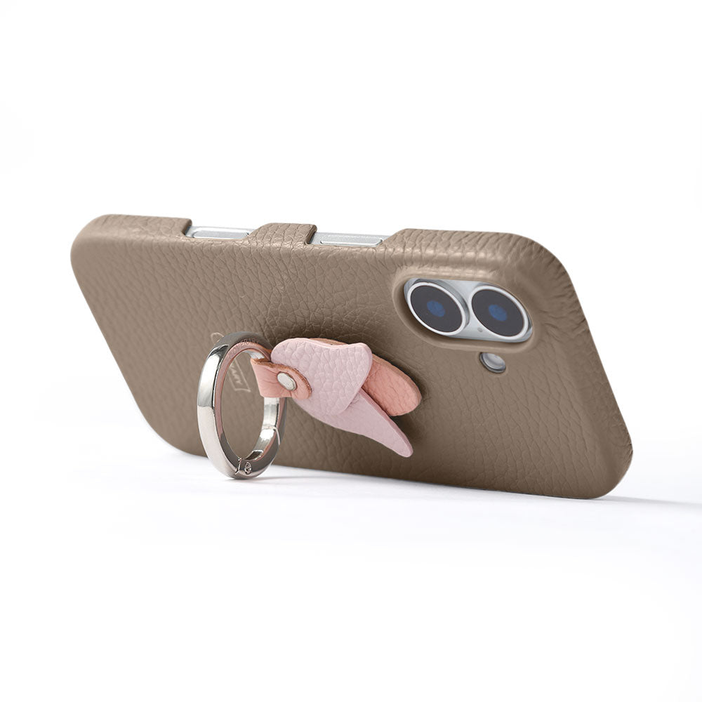 Genuine leather 32 colors Italian shrink leather tulip smartphone ring attached back case Google Pixel series