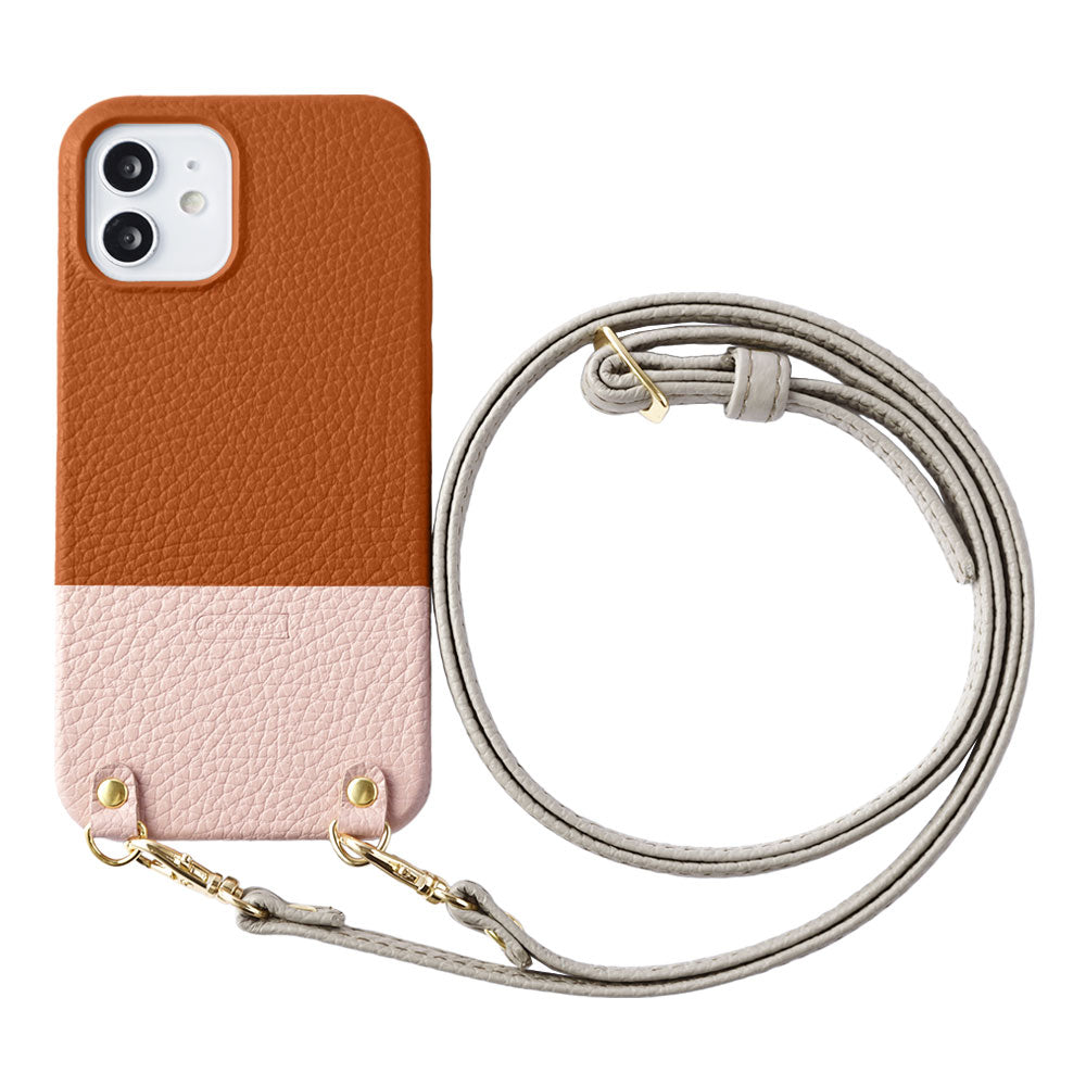 Cuir véritable 32 couleurs Cuir italien grainé Bicolore au choix Avec bandoulière Étui arrière Série Xperia
