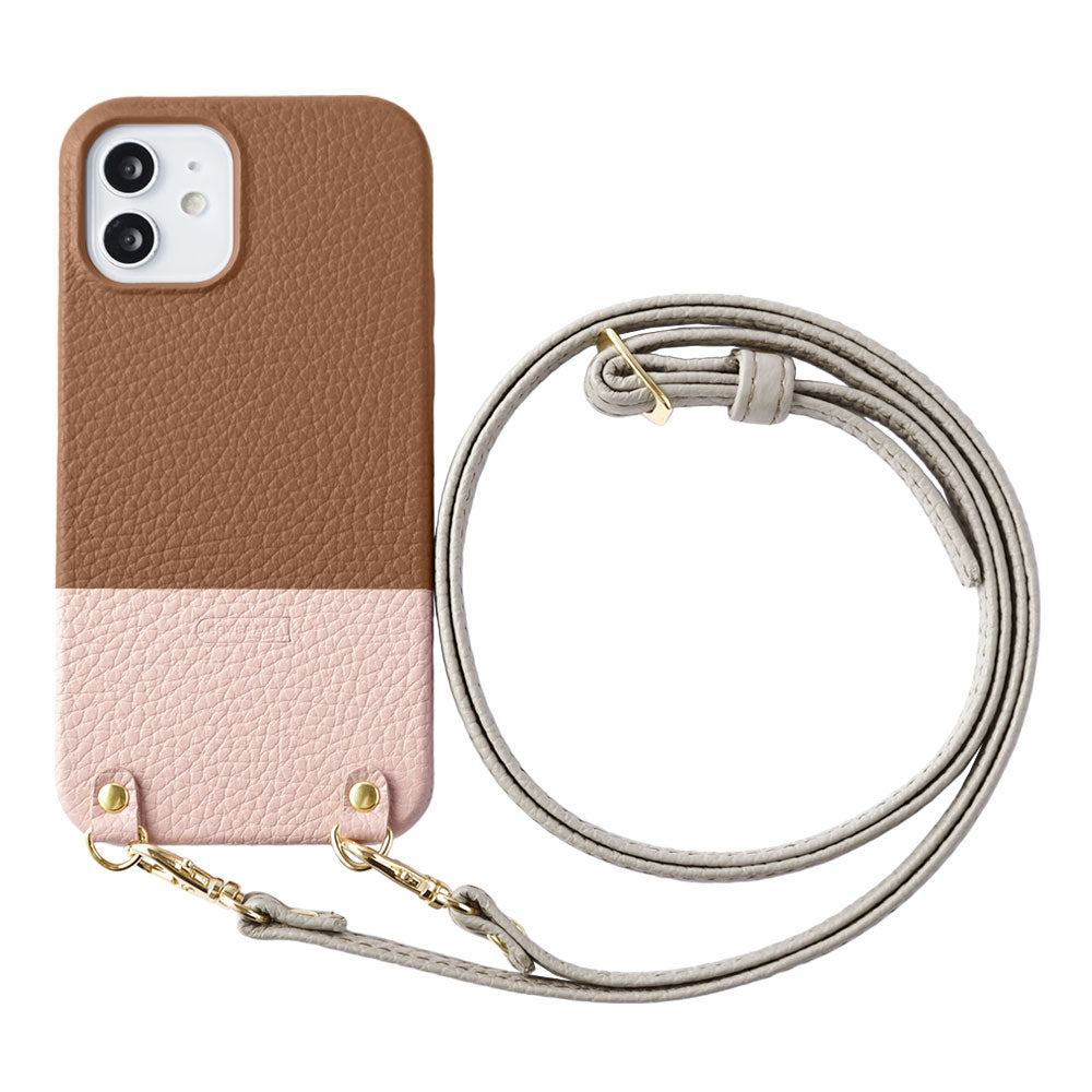 Cuir véritable 32 couleurs Cuir italien grainé Bicolore au choix Avec bandoulière Étui arrière Série Xperia
