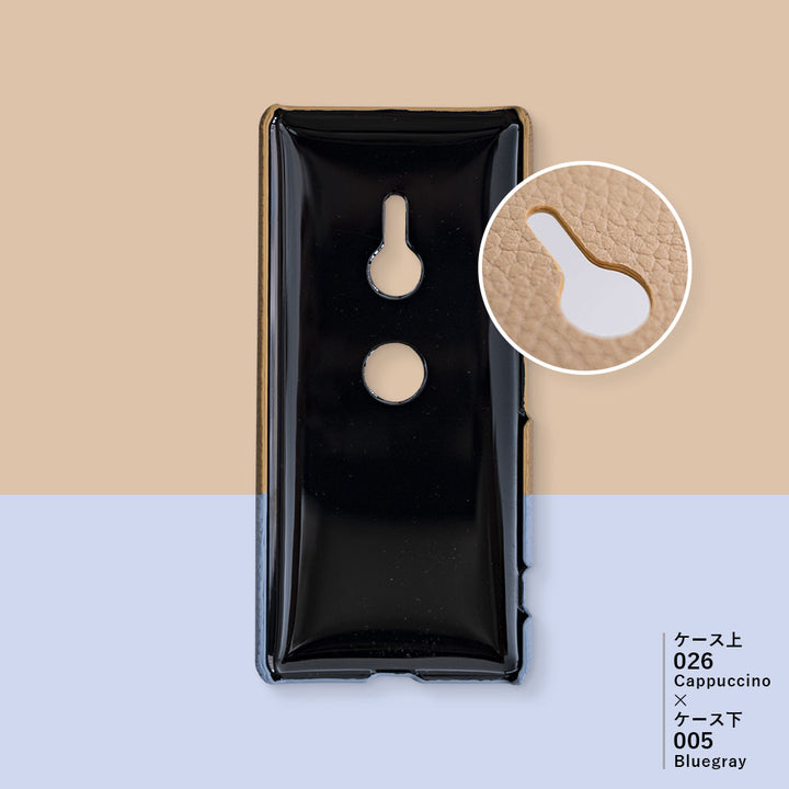 Genuine leather 32 colors Italian shrink leather selectable bicolor one-point ribbon decoration back case