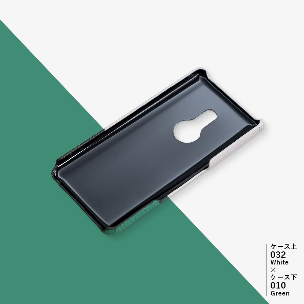 Genuine leather 32 colors Italian shrink leather selectable bicolor one-point ribbon decoration back case AQUOS series