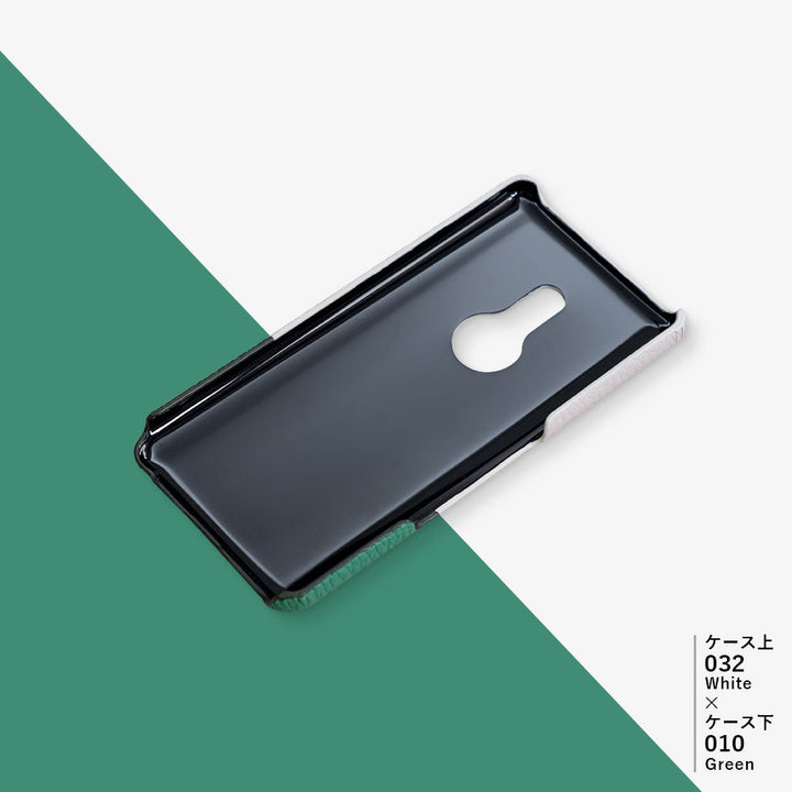 Genuine leather 32 colors Italian shrink leather selectable bicolor one-point ribbon decoration back case Galaxy series