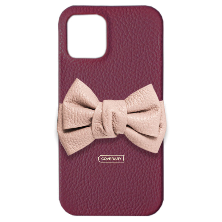 Cuir véritable 32 couleurs cuir italien grainé double nœud décor coque arrière série Xperia