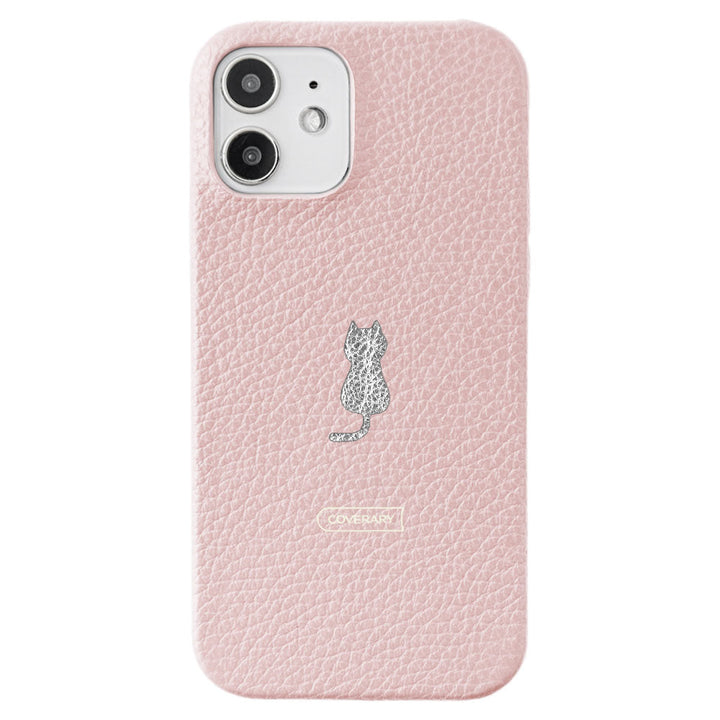 本革 32色 イタリアンシュリンクレザー ワンポイントデザイン 背面ケース iPhoneシリーズ