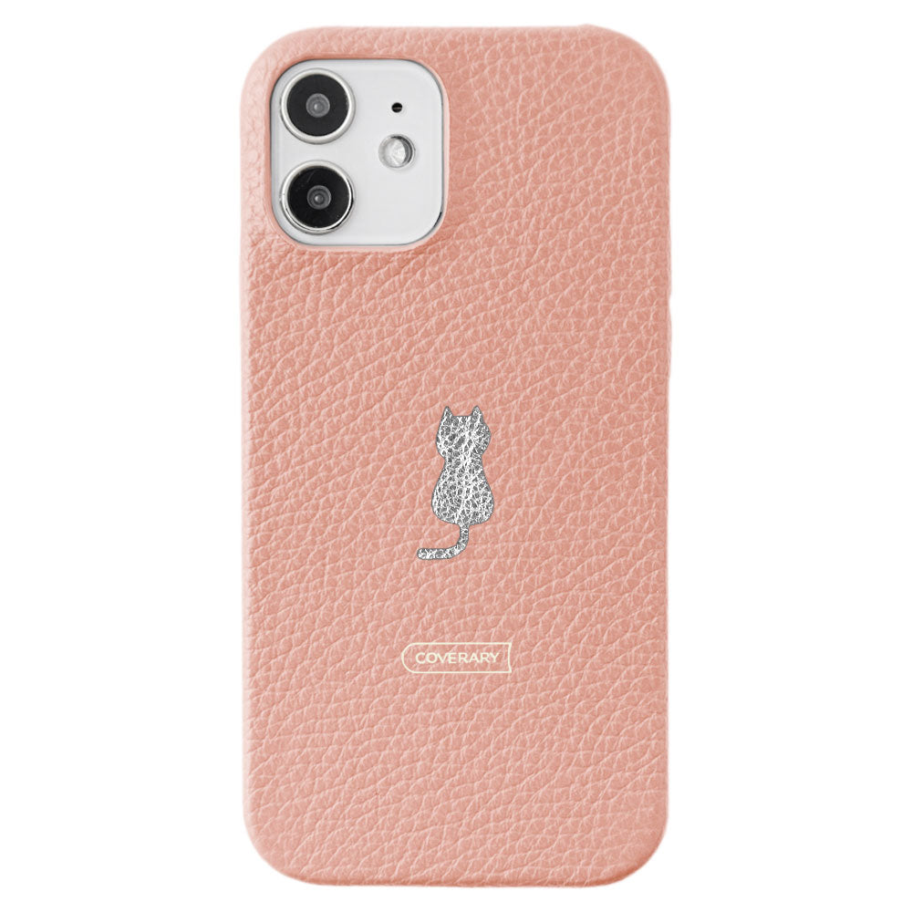 Genuine leather 32 colors Italian shrink leather one-point design back case Xperia series