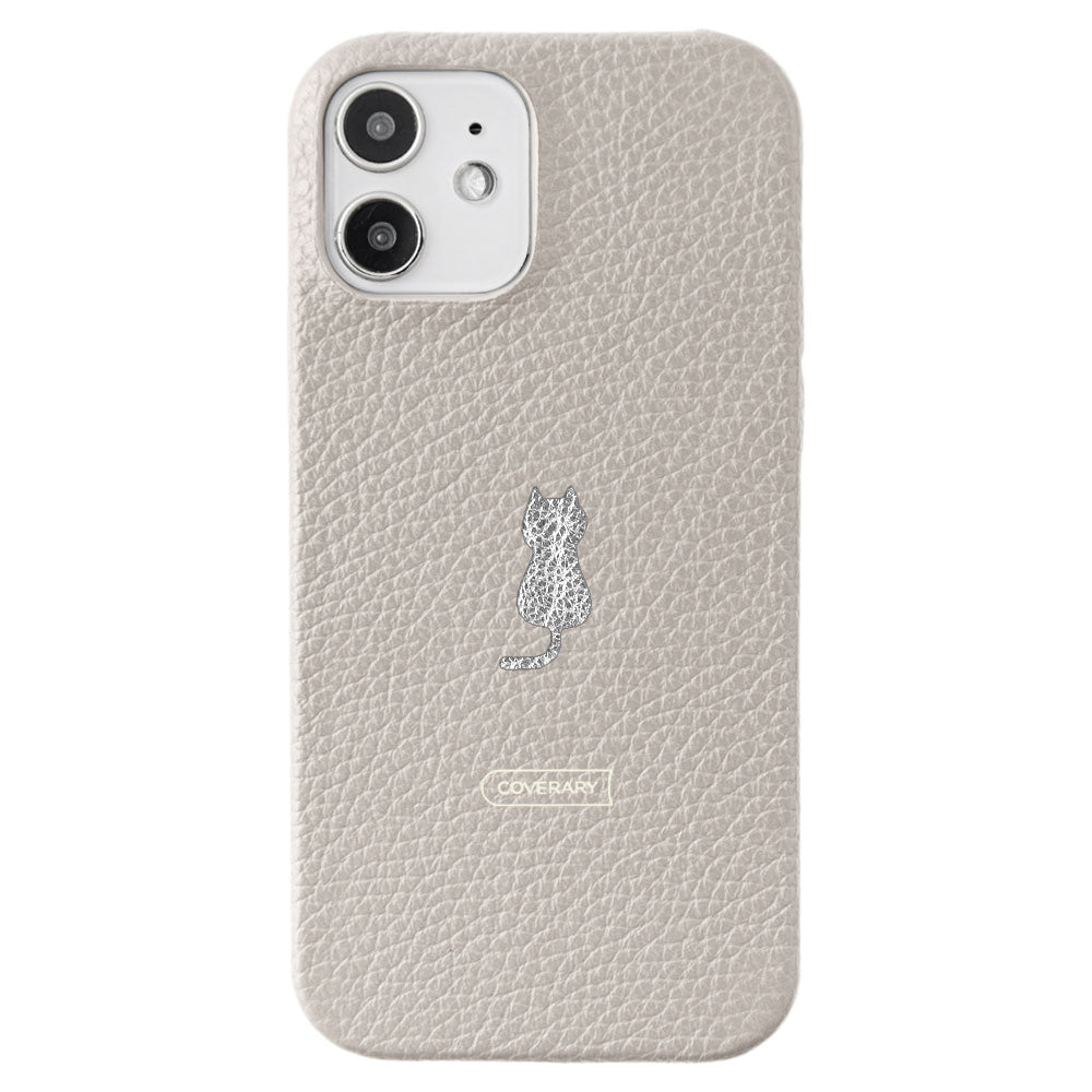 本革 32色 イタリアンシュリンクレザー ワンポイントデザイン 背面ケース iPhoneシリーズ