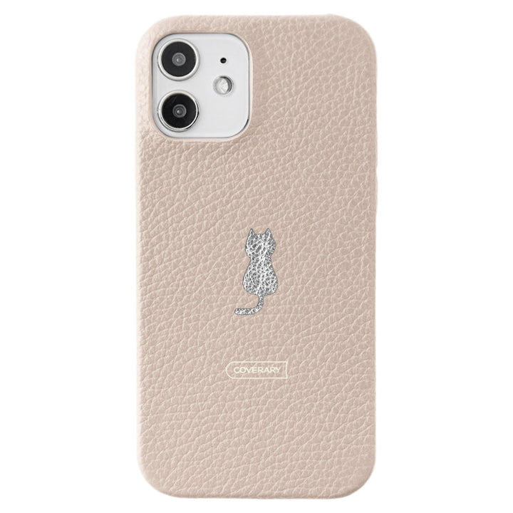 Genuine leather 32 colors Italian shrink leather one-point design back case Xperia series