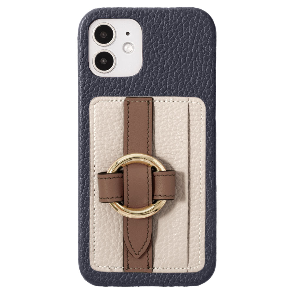 Genuine leather 32 colors Italian shrink leather card storage with ring buckle belt back case Xperia series