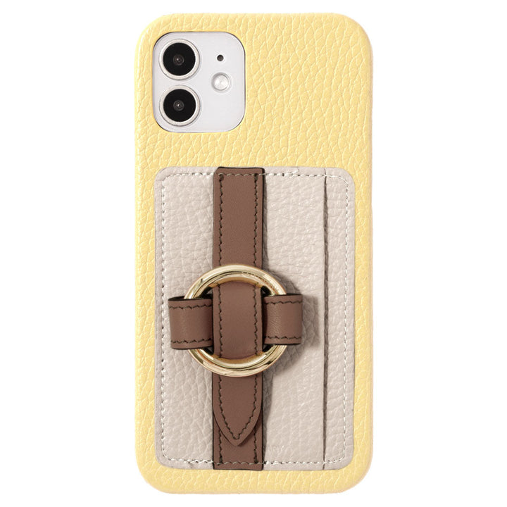 Genuine leather 32 colors Italian shrink leather card storage with ring buckle belt back case Xperia series