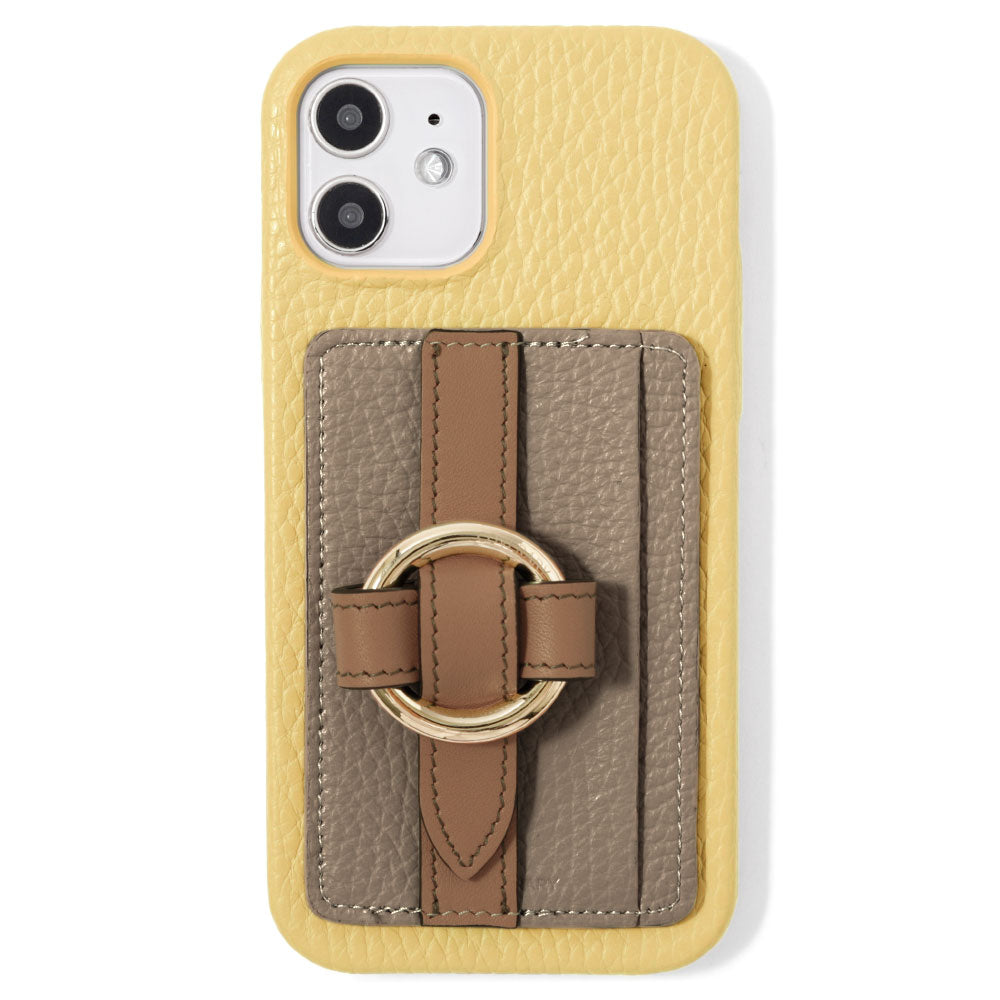 本革 32色 イタリアンシュリンクレザー カード収納 リングバックルベルト付き 背面ケース iPhoneシリーズ