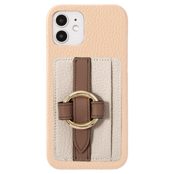 Genuine leather 32 colors Italian shrink leather card storage with ring buckle belt back case Xperia series