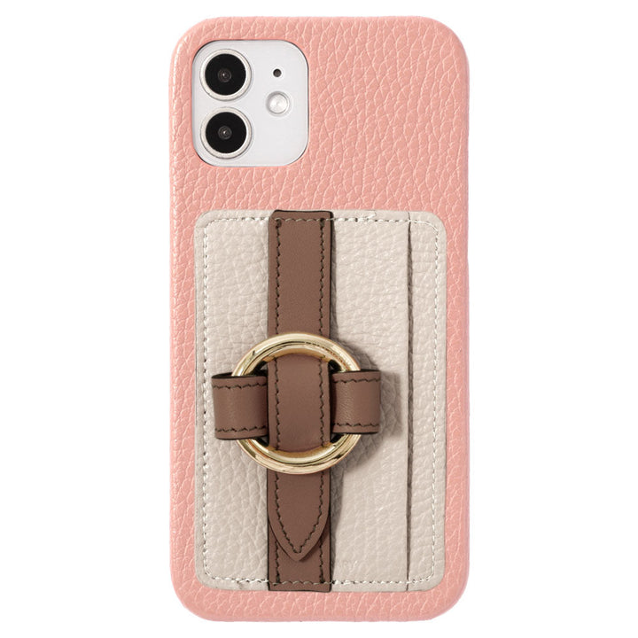 Genuine leather 32 colors Italian shrink leather card storage with ring buckle belt back case Xperia series